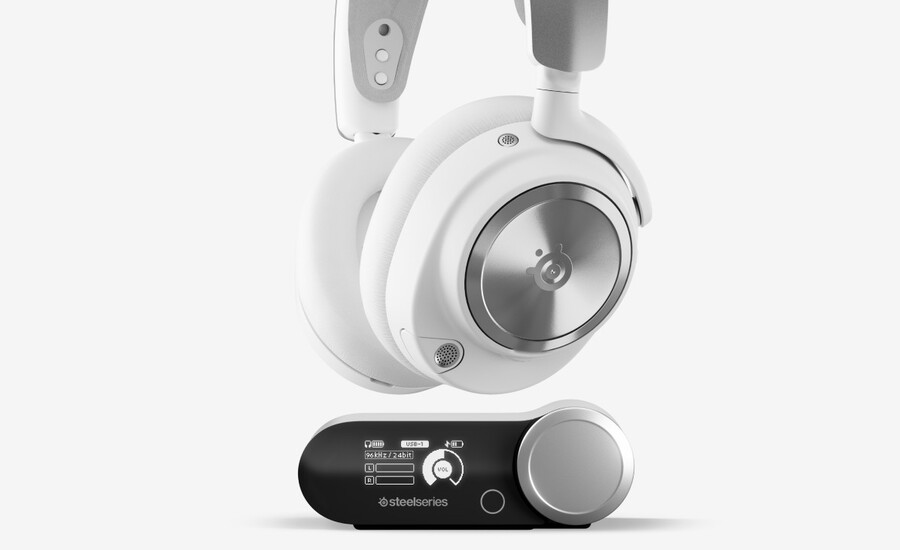 arctis nova pro trådløs til pc playstation - hvid